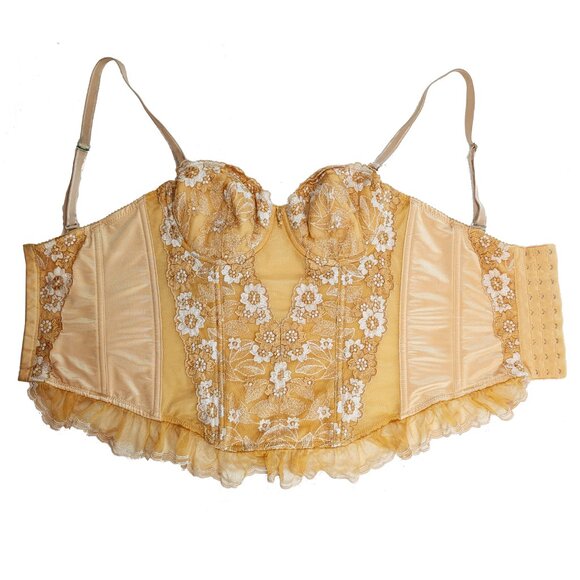 Feminine Lacy Gold Corset by Aubrey Size 34B - Picture 4 of 7